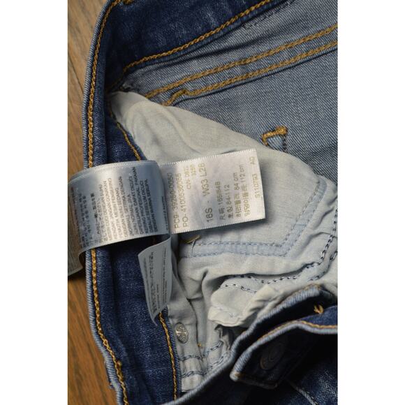 Levi's Classic Straight Leg Dark Wash Jeans - Size 16S - Picture 3 of 6